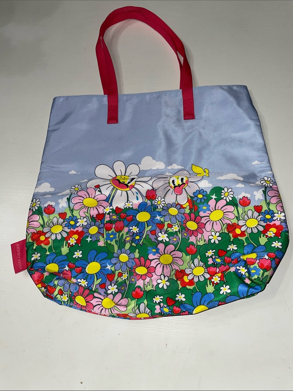Estée Lauder with Hattie Stewart Happy Flowers tote bag